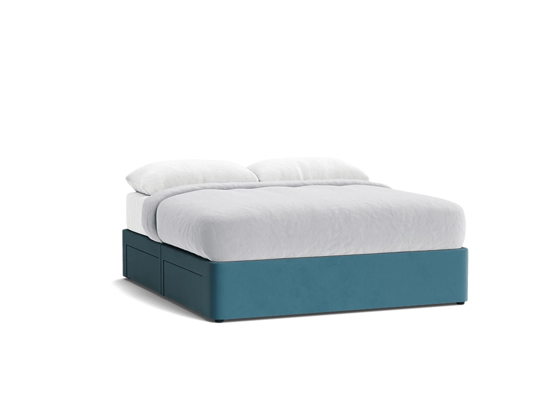 Side Stash 2 Drawer Bed - Superking - Velvet - Hosepipe - Teal