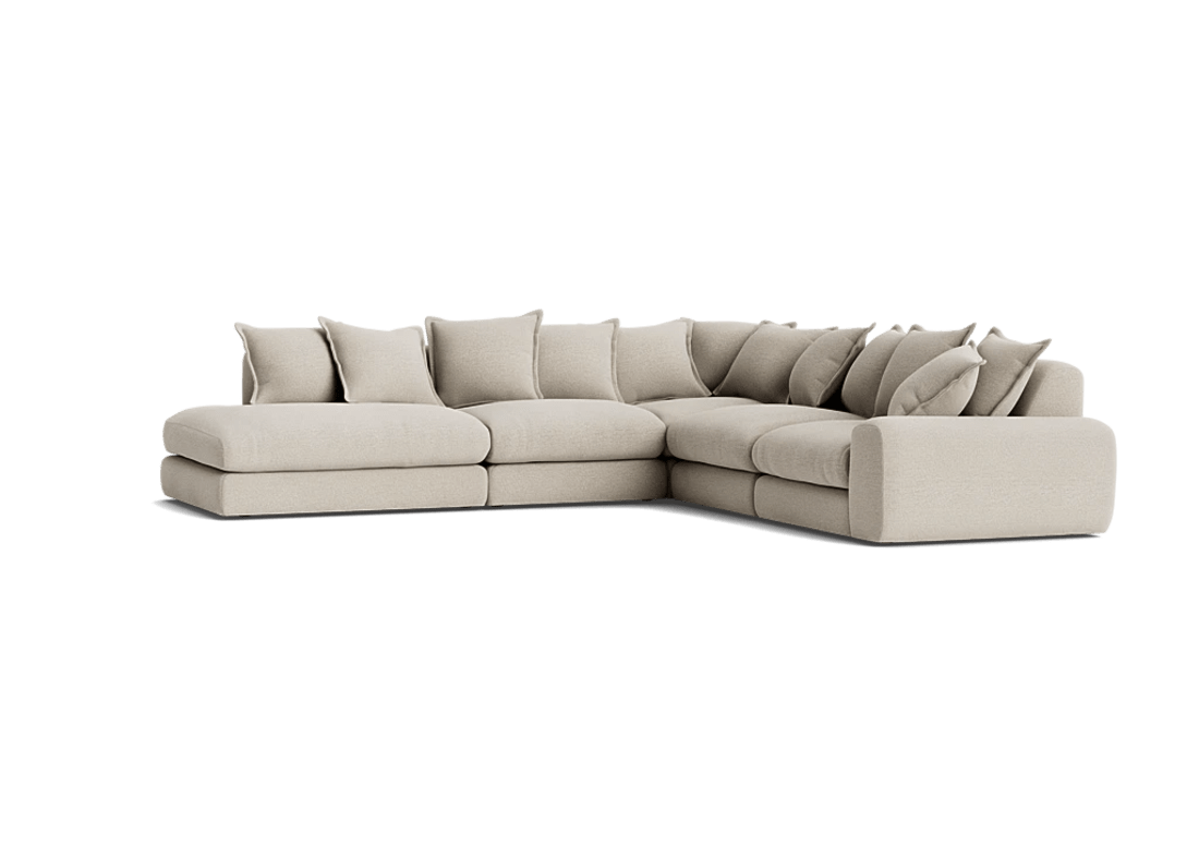 Wodge Modular Chaise Corner Sofa - Large Right Hand - Linen - Marmalade