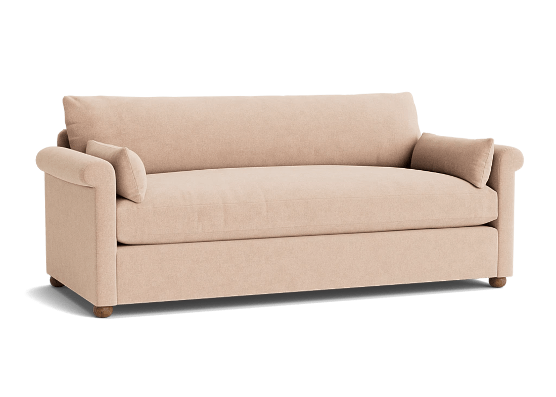 Queenie Sofa - Large - Chenille - Pressed Petals - Pink - Dark Oak Legs