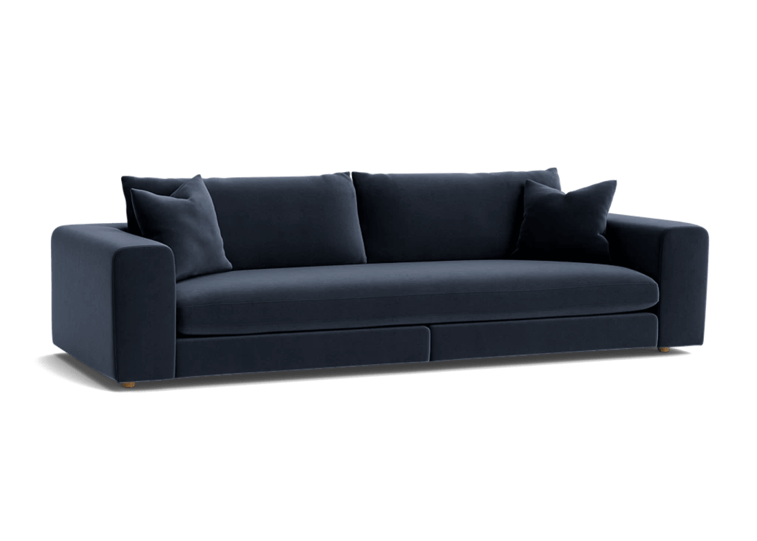 Big Easy Sofa - Extra Large - Velvet - Milky Way - Blue - Light Oak Legs