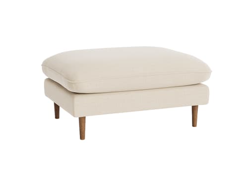 Slow Riser Footstool - Rectangle - Clever Woolly - Shortbread - Dark Oak Legs