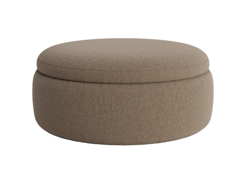 Pot Pie Footstool - Round - Clever Linen - Dusted Cocoa