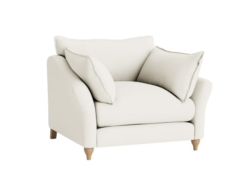 Brioche Flat-Packed Armchair - Armchair - Clever Slubby Linen - Clotted Cream - Light Oak Legs
