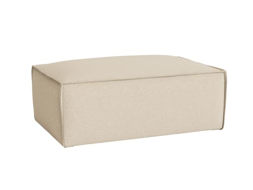 Sundaze Footstool - Rectangle - Clever Slubby Linen - Sandy Shoe