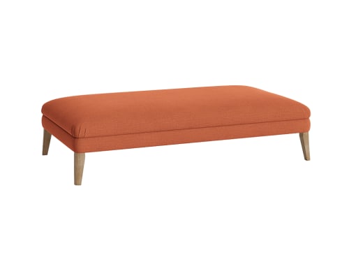 Scuffler Footstool  - Extra Large Rectangle - Clever Linen - Marmalade