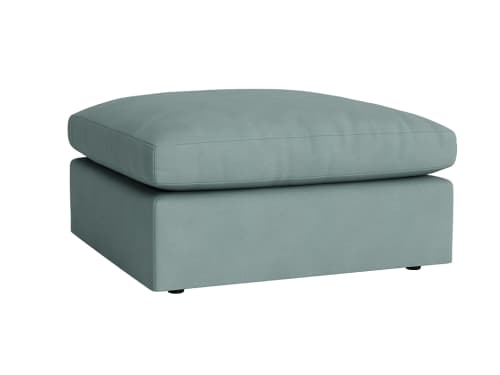 Cuddlemuffin Footstool  - Medium Square - Clever Cotton - Smoothed Seaglass