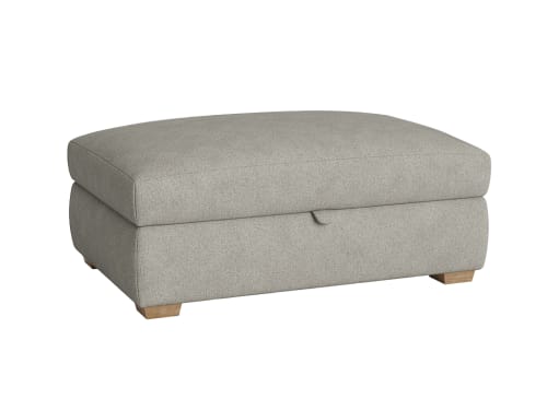 Bumper Storage Footstool - Rectangle - Clever Boucle - Whistling Kettle - Light Oak Legs