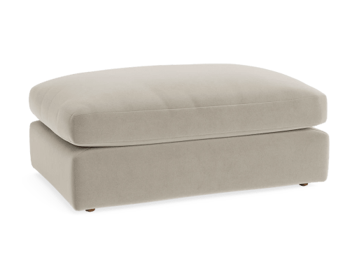 Big Easy Footstool - Rectangle - Velvet - Pudding Spoon - Light Oak Legs