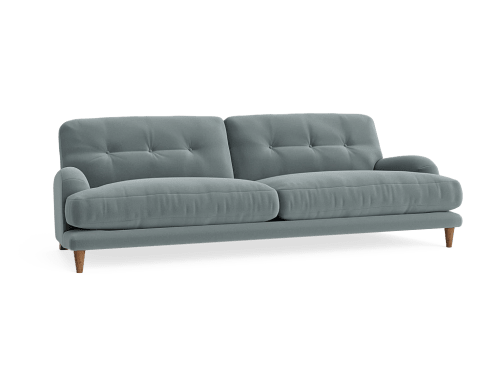 Sugar Bum Sofa - Extra Large - Velvet - Flint Stone - Dark Oak Legs