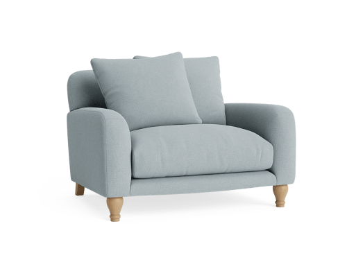 Bear Hug Love Seat - Loveseat - Slubby - Breezy - Light Oak Legs