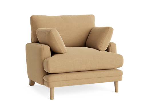 Squisharoo Armchair - Armchair - Linen - Elbow Patch - Light Oak Legs