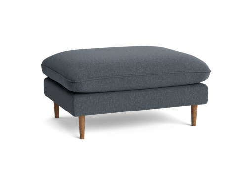 Slow Riser Footstool - Rectangle - Linen - Oven Glove - Dark Oak Legs