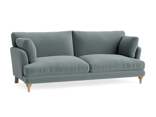 Smithy Sofa - Large - Velvet - Flint Stone - Light Oak Legs