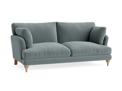 Smithy Sofa - Medium - Velvet - Flint Stone - Light Oak Legs