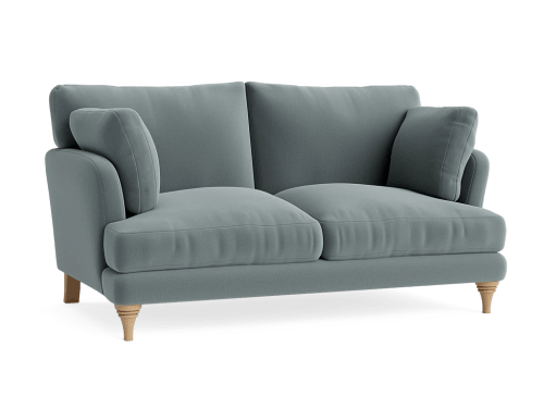Smithy Sofa - Small - Velvet - Flint Stone - Light Oak Legs
