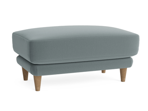 Sugar Bum Footstool - Rectangle - Velvet - Flint Stone - Dark Oak Legs