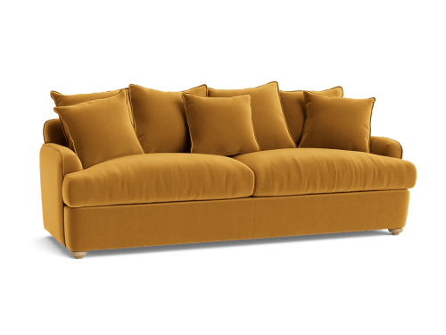 Smooch Sofa Bed - Large - Velvet - Butterscotch - Light Oak Legs