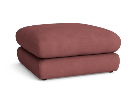 Wodge Footstool - Medium Square - Twill - Berry Jelly