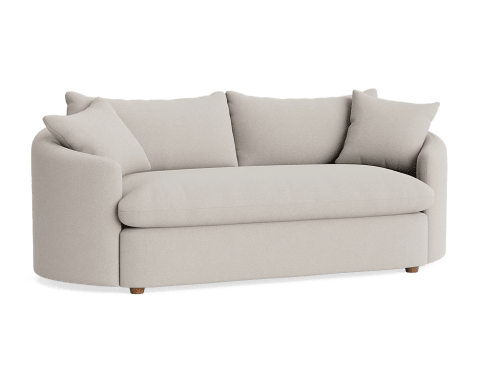Curvella Sofa - Medium - Slubby - Lost Feather - Dark Oak Legs