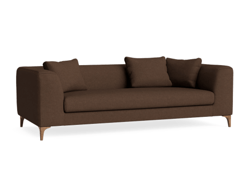 La Dolce Seater Sofa - Large - Linen - Brown Sauce - Dark Oak Legs