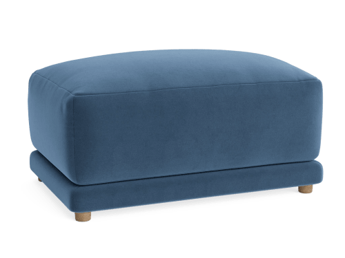 Little Softie Footstool - Rectangle - Velvet - Shipping Forecast - Blue