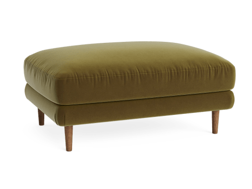 Sugarloaf Footstool - Rectangle - Velvet - Pressed Olives - Green - Leg No. 5
