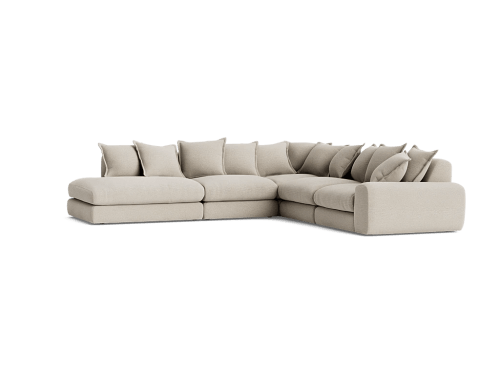 Wodge Modular Chaise Corner Sofa - Large Right Hand - Linen - Marmalade