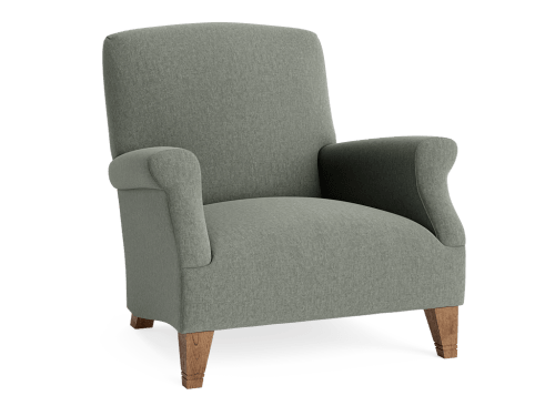 Slowback Accent Chair - Accent Chair - Linen - Pear Drop - Dark Oak Legs