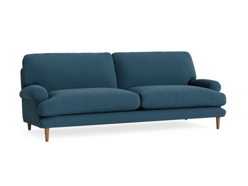Dawdler Sofa - Large - Linen - Hosepipe - Teal - Dark Oak Legs