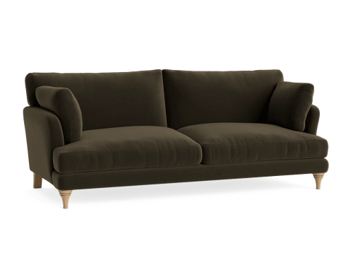 Smithy Sofa - Large - Velvet - Wine Bottle - Green - Light Oak Legs