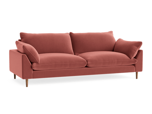 Slow Riser Sofa - Large - Clever Velvet - Cinnamon Sticks - Dark Oak Legs