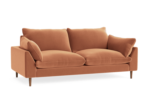 Slow Riser Sofa - Medium - Clever Velvet - Treacle Sponge - Dark Oak Legs