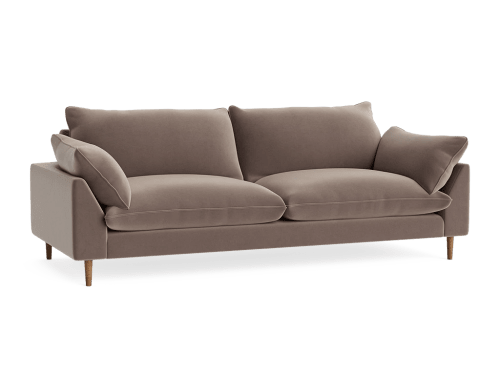 Slow Riser Sofa - Large - Clever Velvet - Dented Kettle - Dark Oak Legs