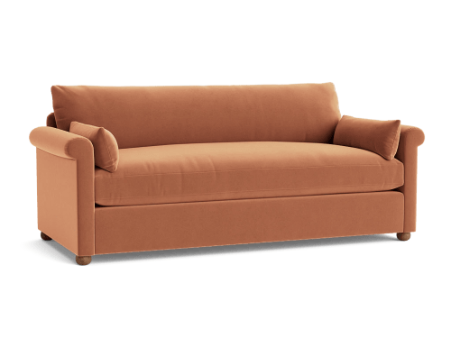 Queenie Sofa - Large - Clever Velvet - Treacle Sponge - Dark Oak Legs