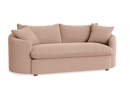 Curvella Sofa - Medium - Clever Laundered Linen - Pink Pantry - Light Oak Legs