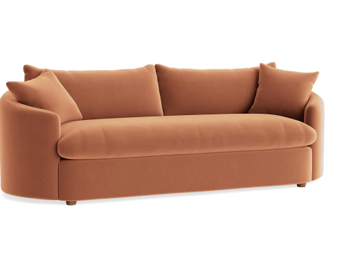 Curvella Sofa - Large - Clever Velvet - Treacle Sponge - Dark Oak Legs