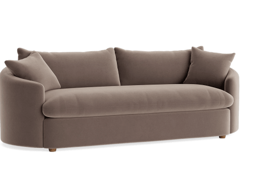 Curvella Sofa - Large - Clever Velvet - Dented Kettle - Dark Oak Legs