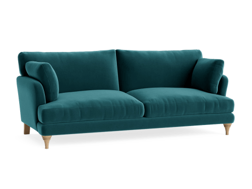 Smithy Sofa - Large - Velvet - Rockpool - Light Oak Legs