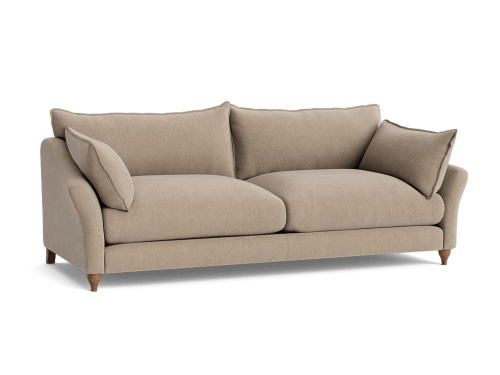 Brioche Sofa  - Large - Chenille - Tea Dunk - Beige - Dark Oak Legs