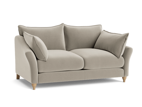 Brioche Sofa  - Small - Velvet - Pudding Spoon - Light Oak Legs