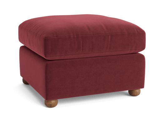 Queenie Footstool - Rectangle - Velvet - Drenched Damsons - Dark Oak Legs