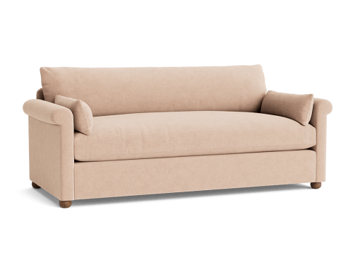 Queenie Sofa - Large - Chenille - Pressed Petals - Pink - Dark Oak Legs