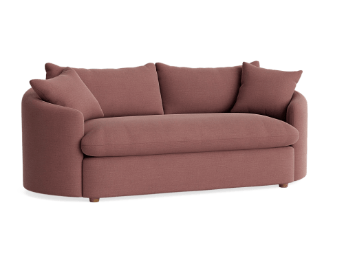Curvella Sofa - Medium - Linen - Preserved Plums - Dark Oak Legs