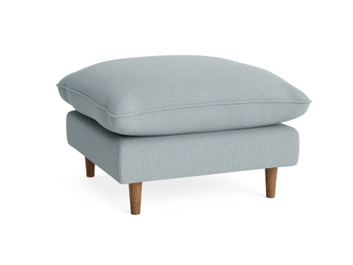 Slow Riser Footstool - Square - Slubby - Breezy - Dark Oak Legs
