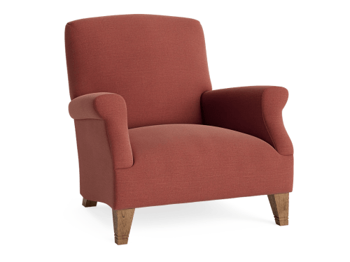 Slowback Accent Chair - Accent Chair - Linen - Summer Pudding - Dark Oak Legs