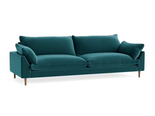 Slow Riser Sofa - Extra Large - Velvet - Rockpool - Dark Oak Legs