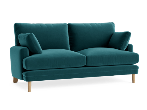 Squisharoo Sofa - Medium - Velvet - Rockpool - Light Oak Legs
