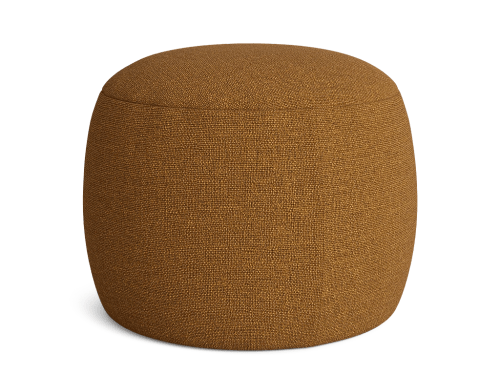 Little Cheese Footstool - Small Round - Clever Slubby Linen - Treacle Tart