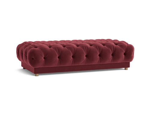 Squish-A-Lazy Footstool - Extra Large Rectangle - Velvet - Drenched Damsons - Light Oak Legs