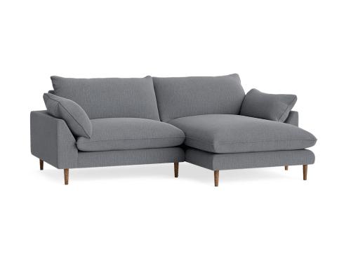 Slow Riser Chaise - Large Right Hand - Clever Laundered Linen - Leaky Bucket - Dark Oak Legs